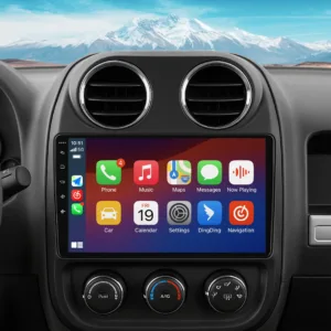 Jeep Compass 2009-2015 Autoradio mit kabellosem Apple CarPlay, Android Auto und GPS-Navigation, 10.1” Touchscreen.