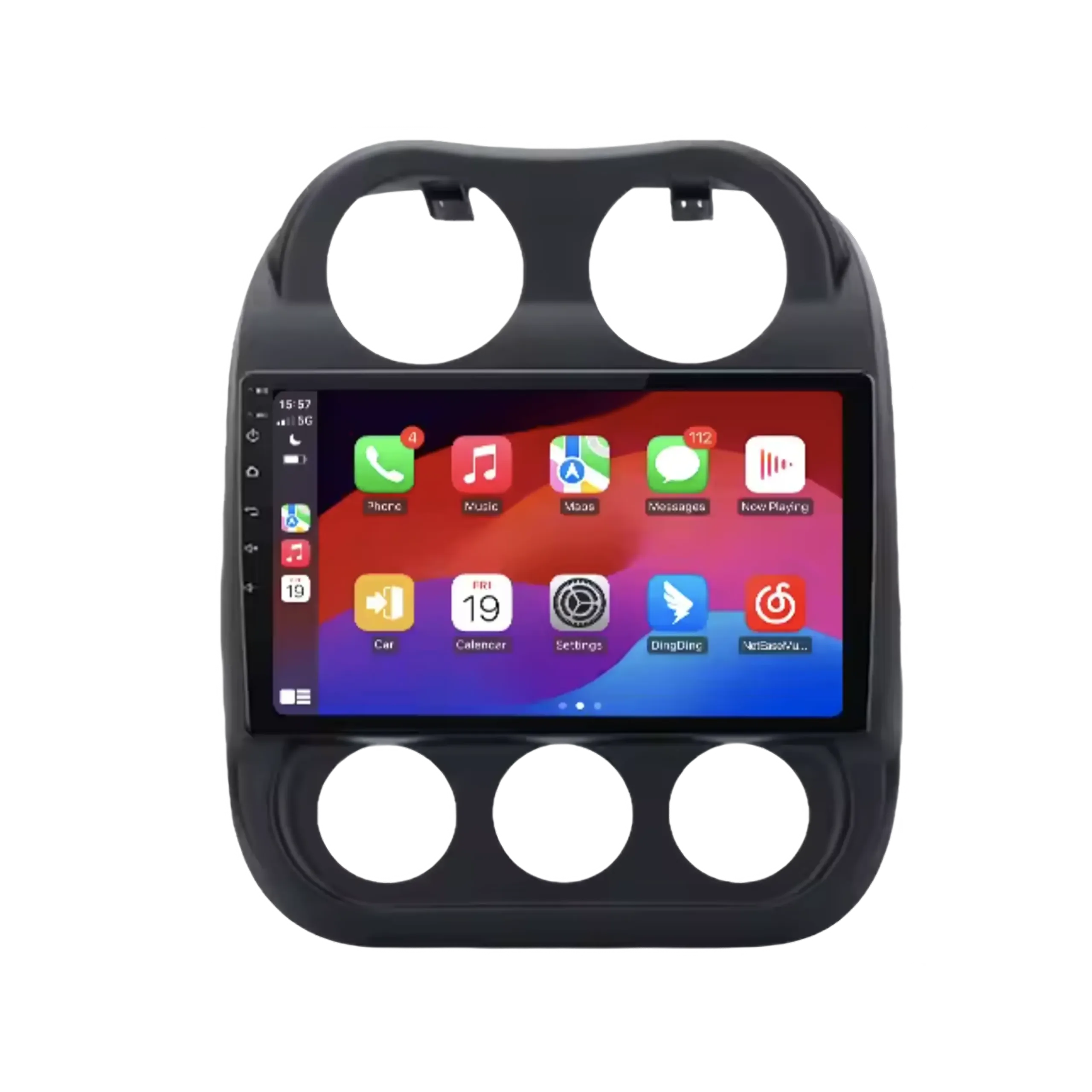 Jeep Compass 2009-2015 Bilradio med Apple CarPlay og Android Auto Jeep Compass 2009-2015 Autoradio mit kabellosem Apple CarPlay, Android Auto und GPS-Navigation, 10.1” Touchscreen.