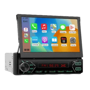 Écran rétractable 1-DIN – autoradio 7" avec Apple CarPlay et Android Auto