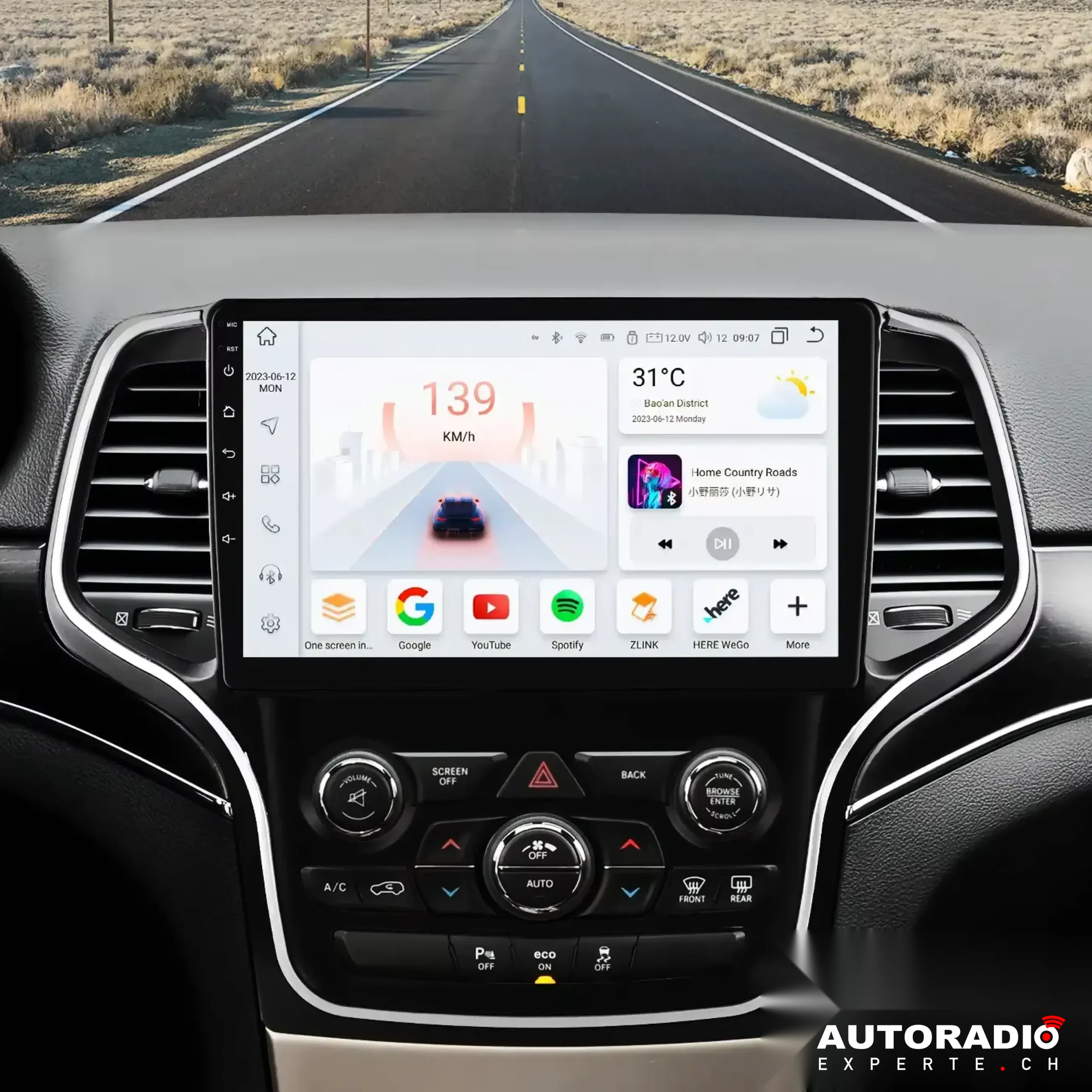 bre-49927-no Jeep Grand Cherokee WK2 2014-2022 Autoradio mit 10.1" Touchscreen, kabellosem CarPlay, Android Auto und Bluetooth